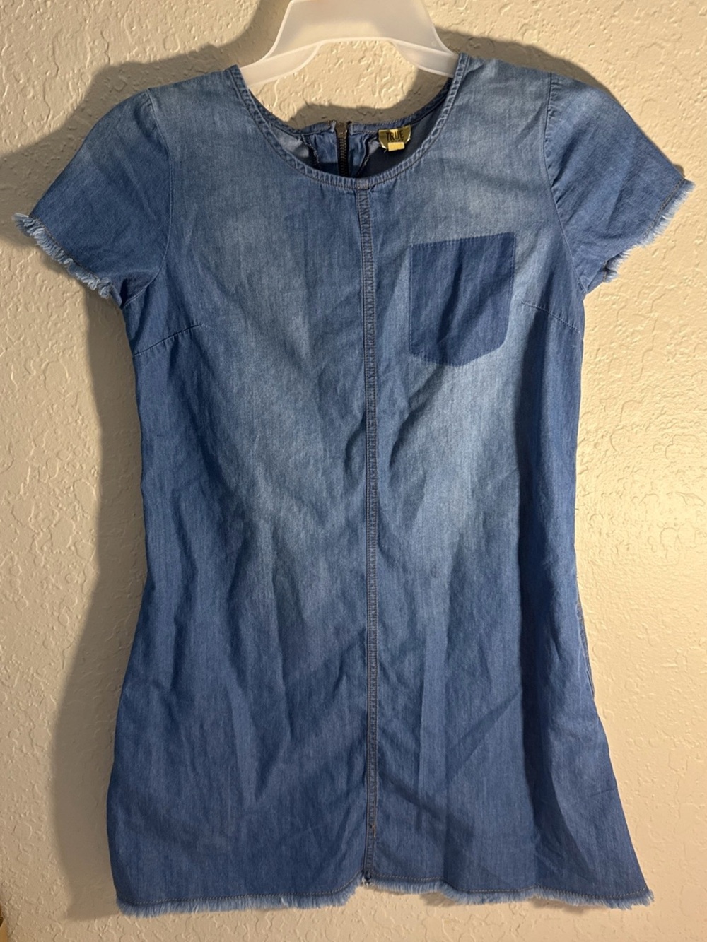 True Craft Light Blue Denim Shift Dress Size Snall